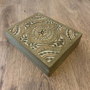 Ashanti Hand-Carved Wooden Tea Box